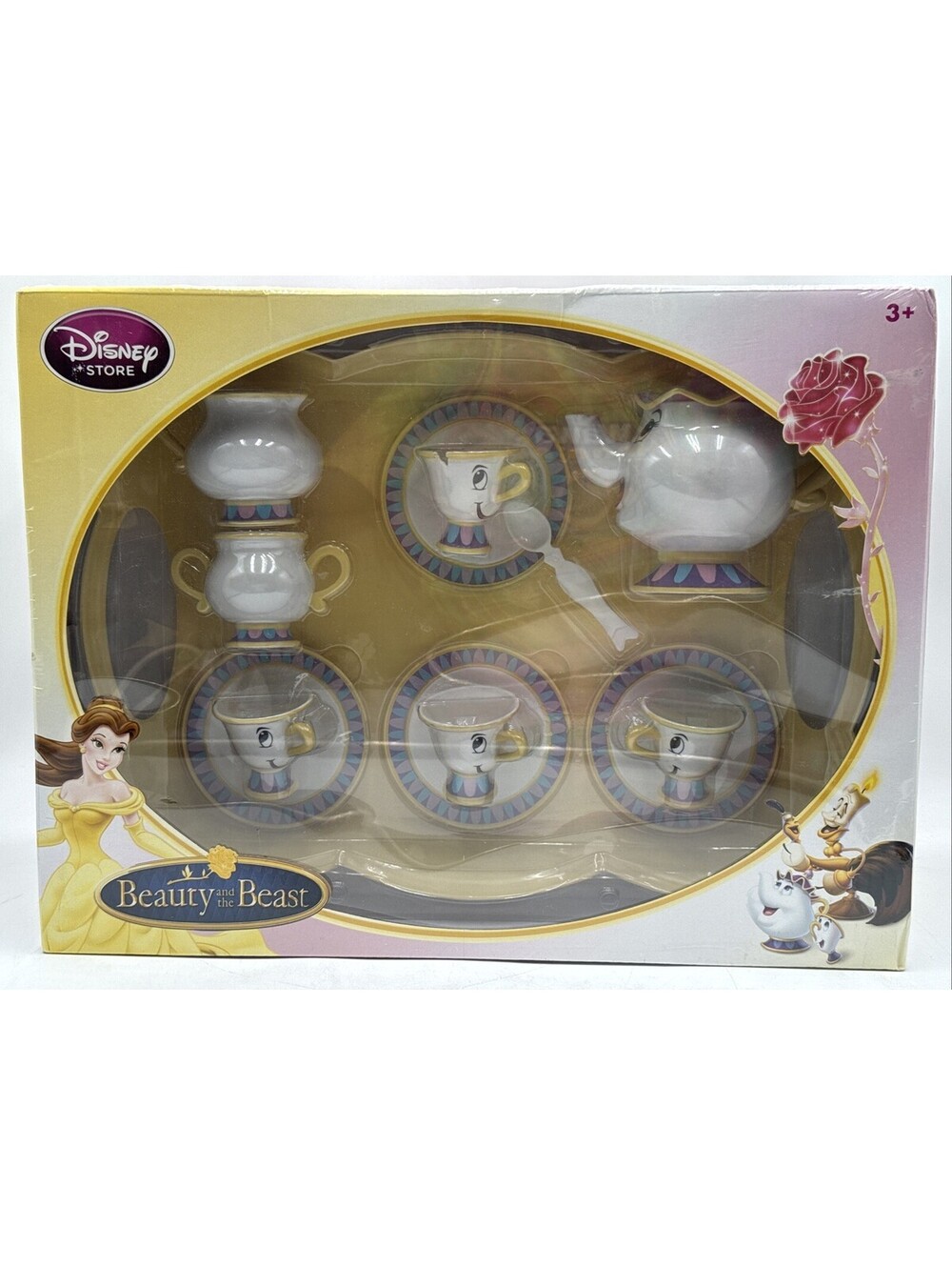 Disney Store Disney Princess Belle's Enchanted Tea Cart 2011 Sealed Set W/Tray